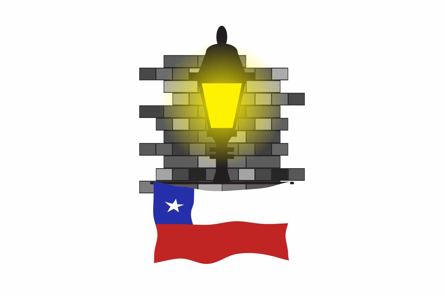 Chile Street Lamp Bricks Sticker