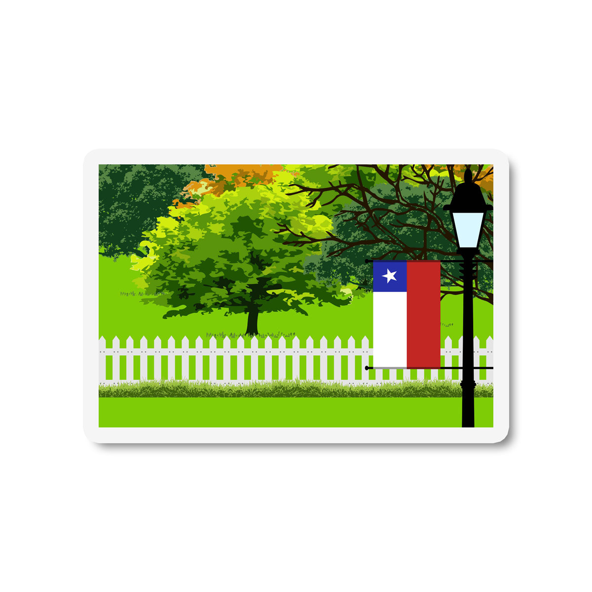 Chile Trees and Street Lamp Sticker