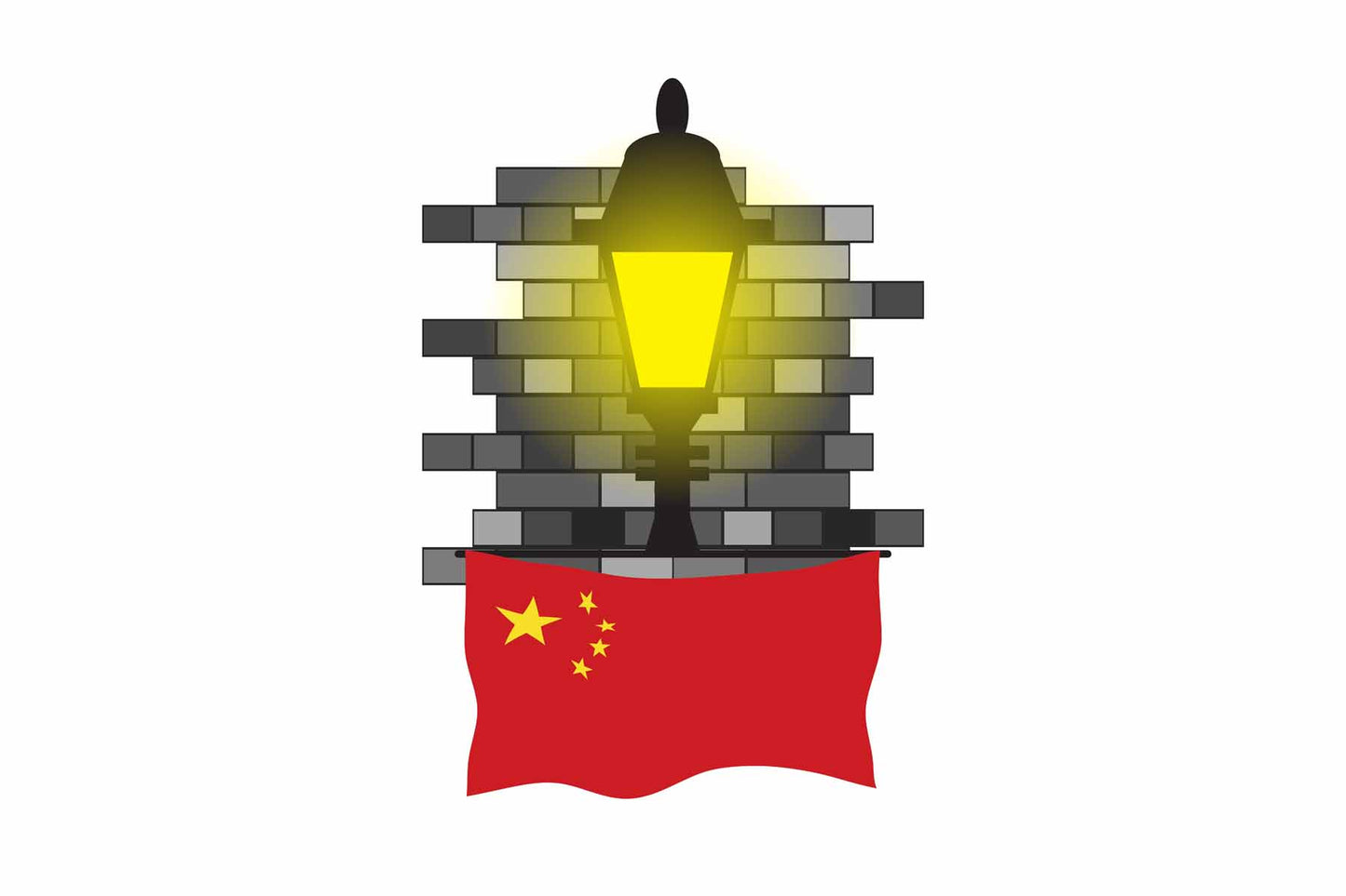 China Street Lamp Bricks Sticker