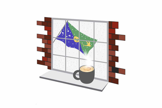 Christmas Island Coffee Rain Window Sticker