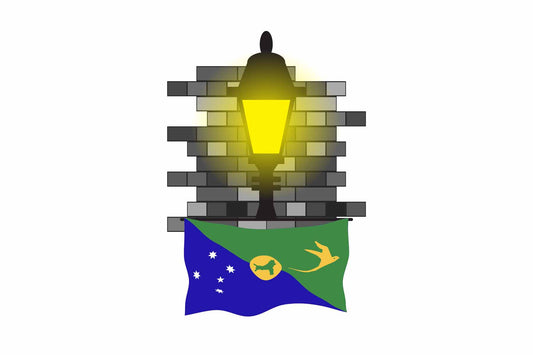 Christmas Island Street Lamp Bricks Sticker