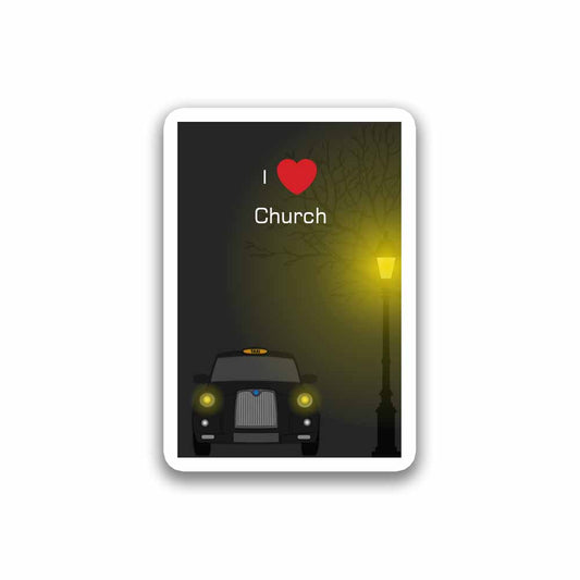 Church Taxi Black Magnet