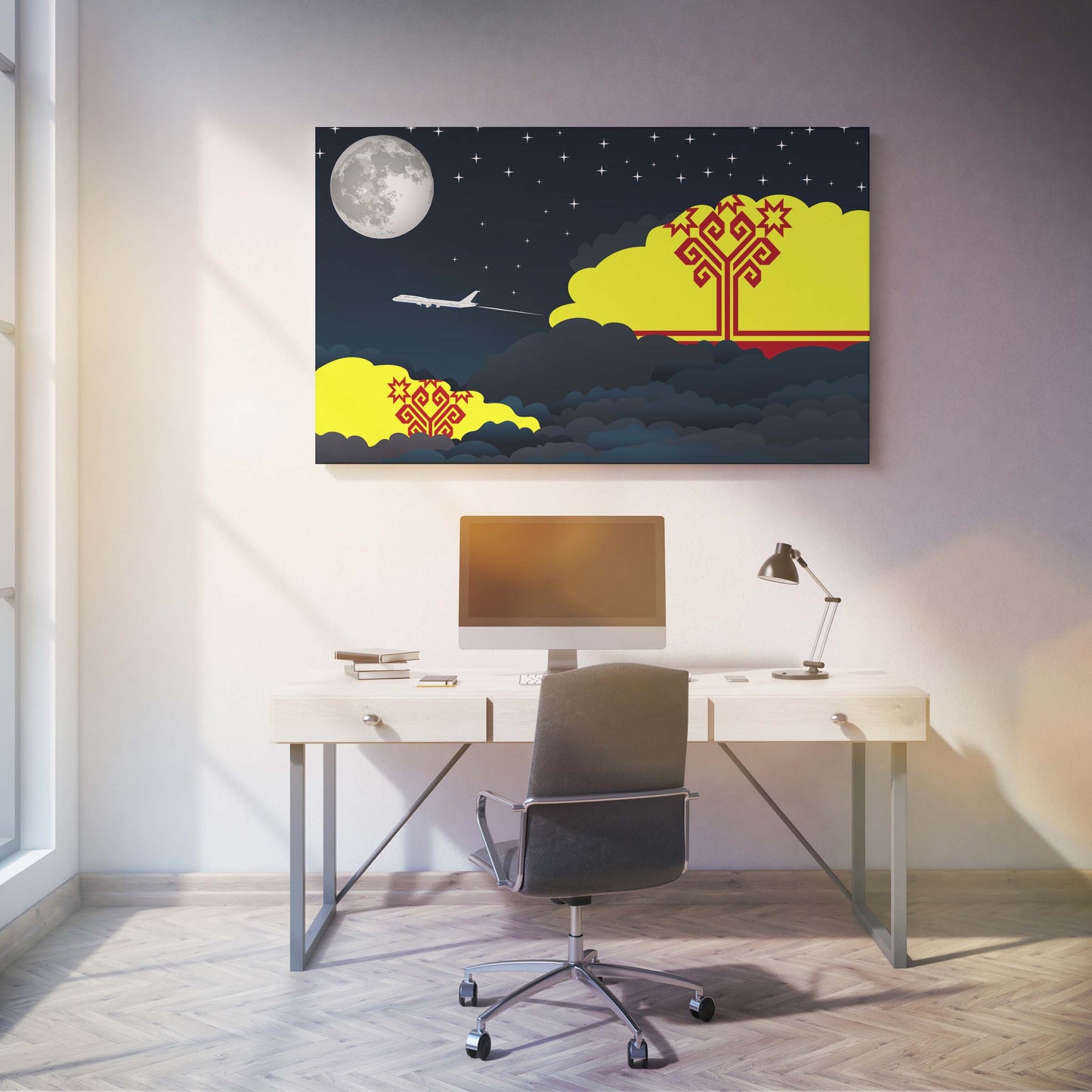 Chuvashia Night Clouds Canvas Print Framed