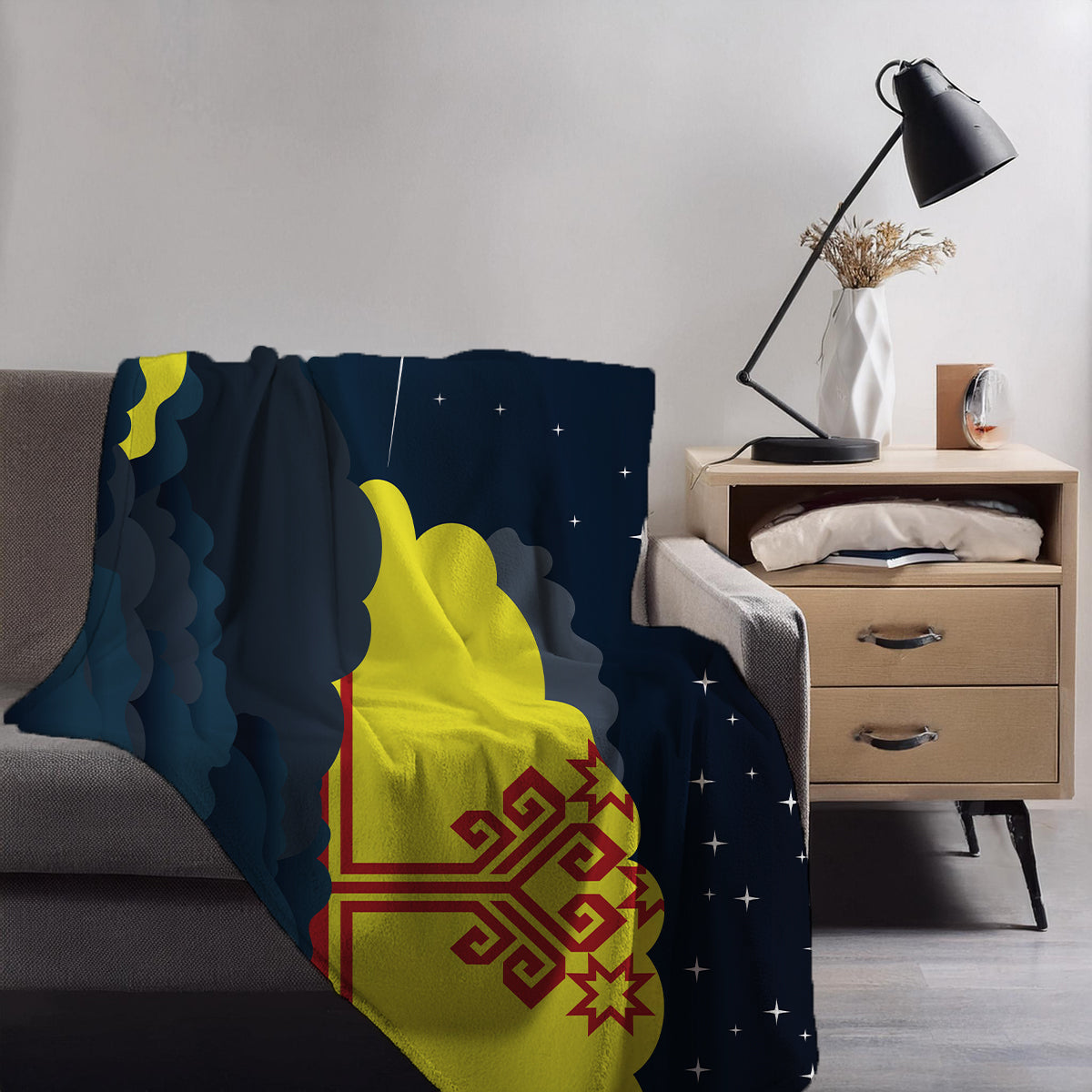 Chuvashia Night Clouds Blanket Throw