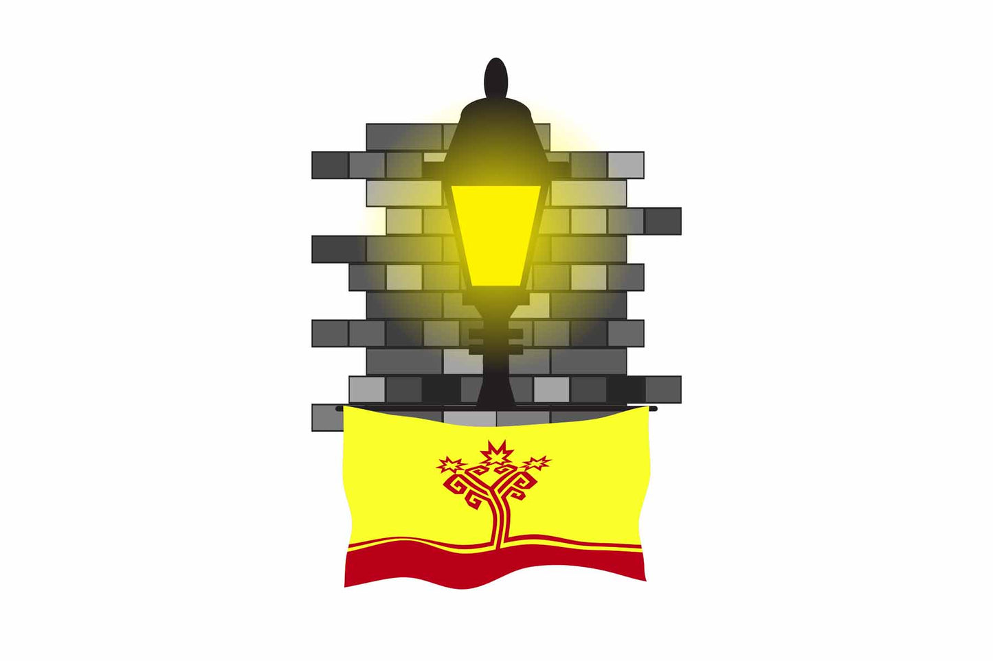 Chuvashia Street Lamp Bricks Fridge Magnet