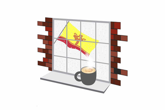 Chuvashia Coffee Rain Window Fridge Magnet