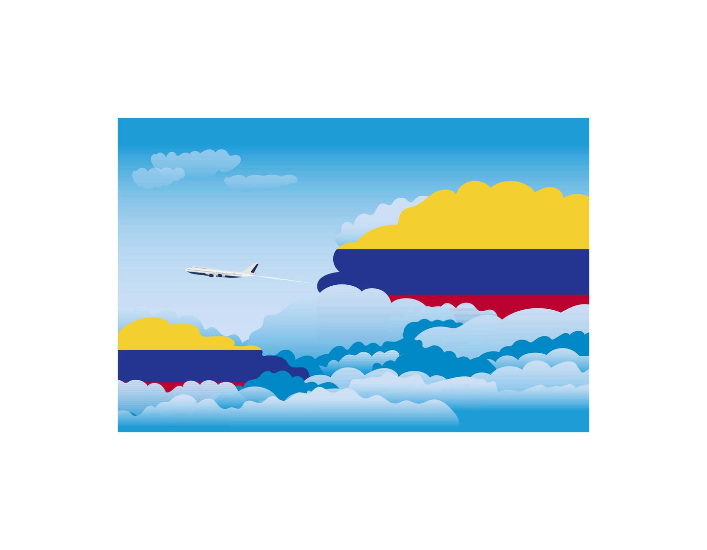 Colombia Day Clouds Canvas Print Framed
