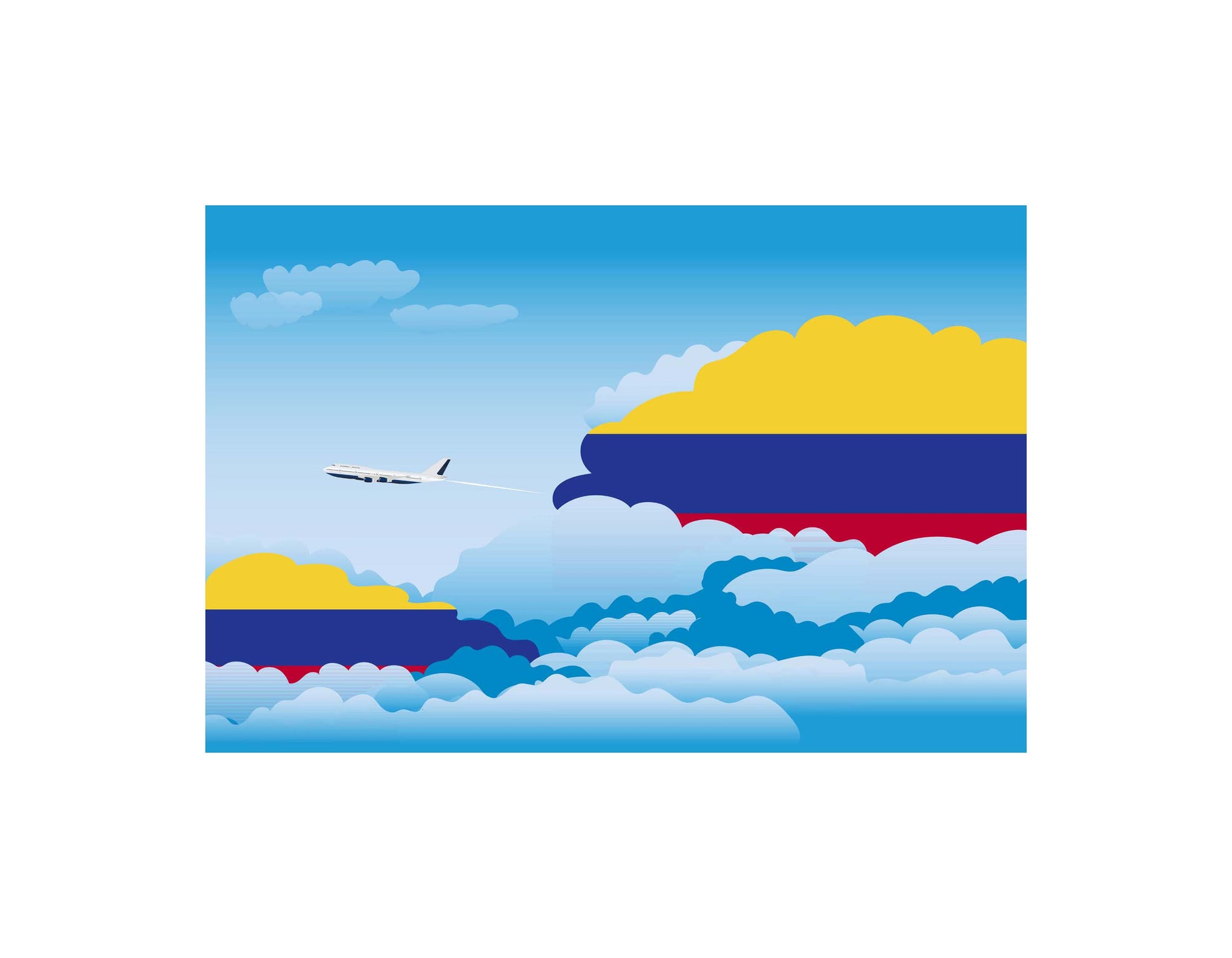 Colombia Day Clouds Canvas Print Framed