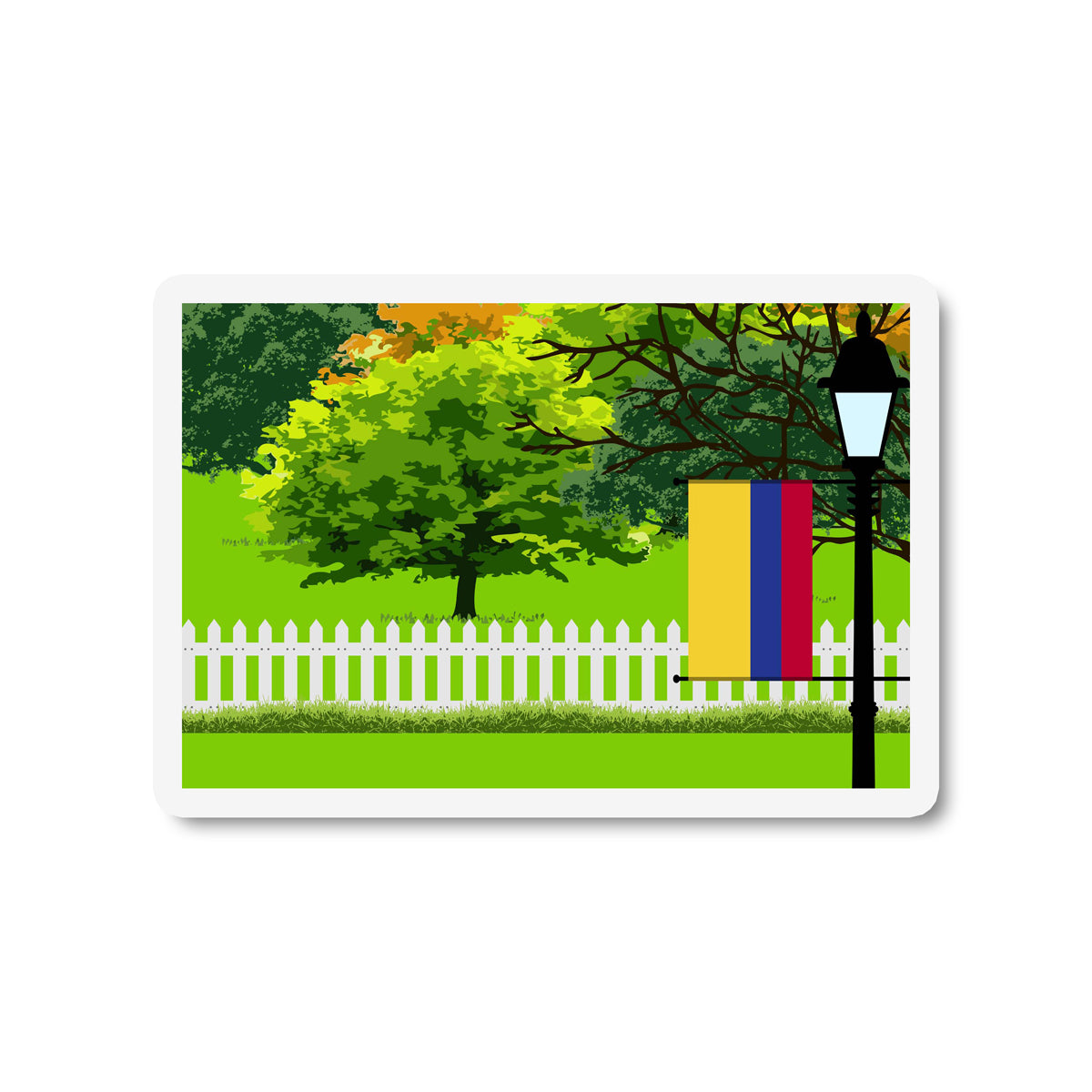 Colombia Trees and Street Lamp Sticker