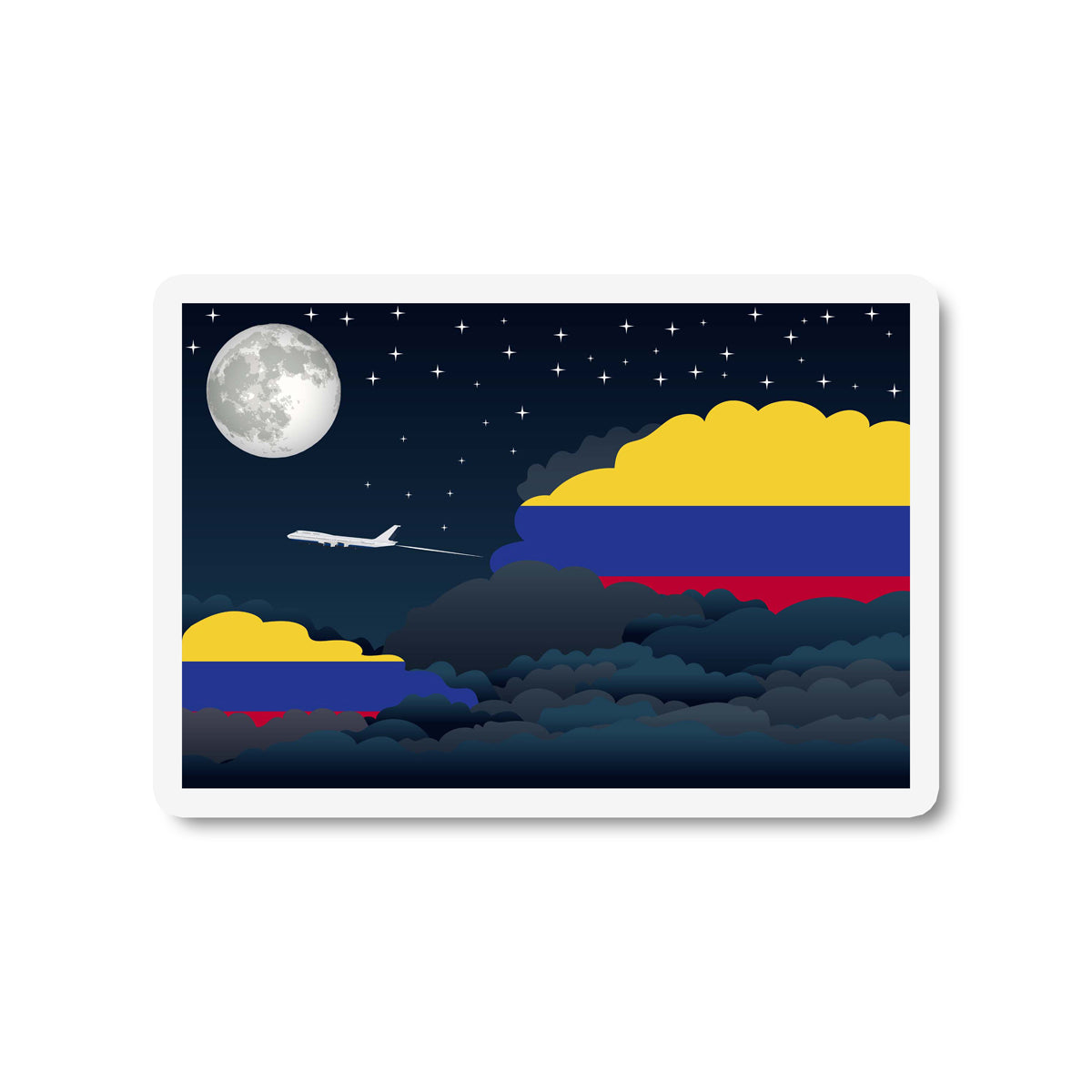 Colombia Night Clouds Fridge Magnet