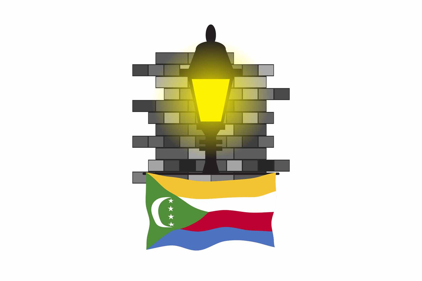 Comoros Street Lamp Bricks Fridge Magnet
