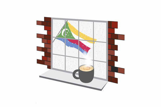 Comoros Coffee Rain Window Magnet