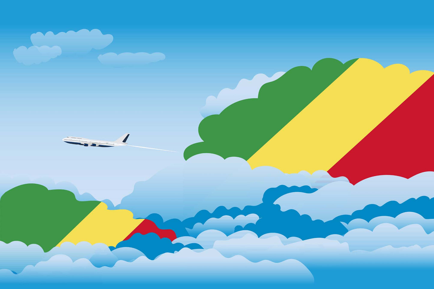 Congo Republic of the Day Clouds Blankets & Throws | Soft Premium Blankets | City Posters Plus