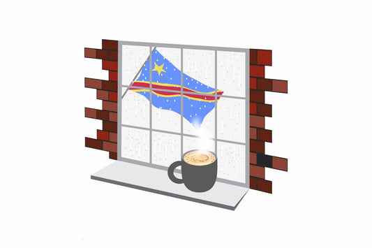 Congo Democratic Republic of the Coffee Rain Window Magnet