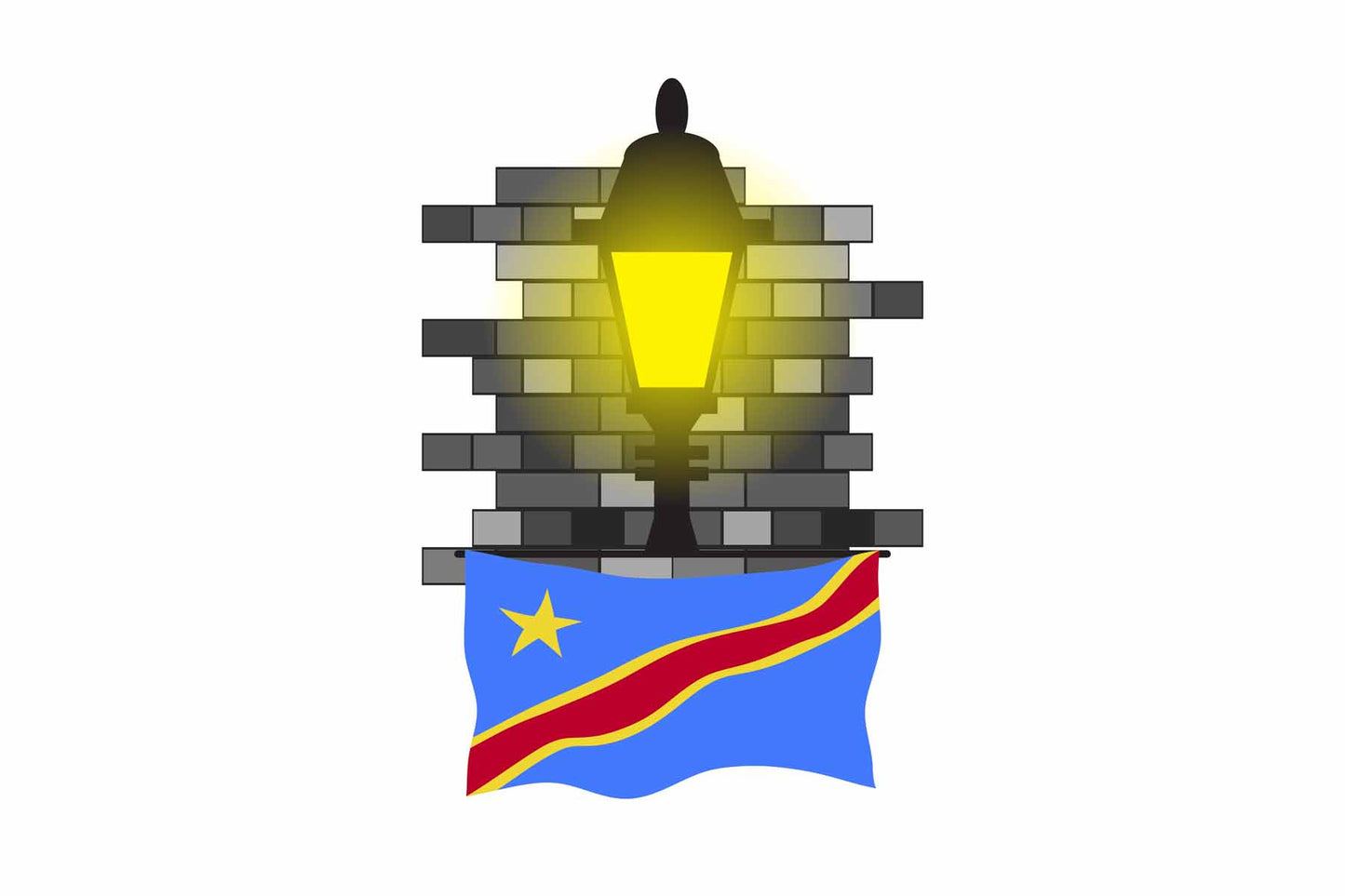 Congo Democratic Republic of the Street Lamp Bricks Magnet