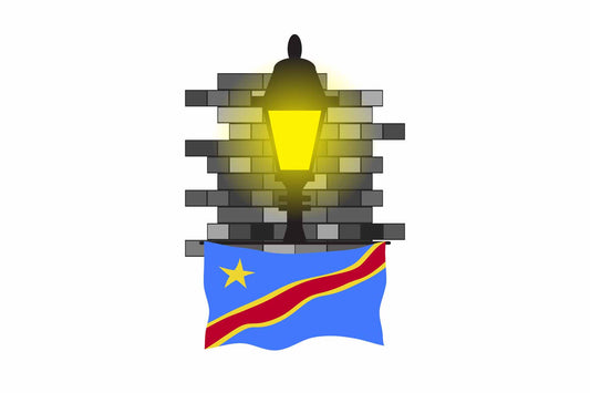 Congo Democratic Republic of the Street Lamp Bricks Sticker