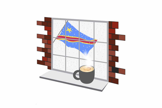 Congo Democratic Republic of the Coffee Rain Window Fridge Magnet