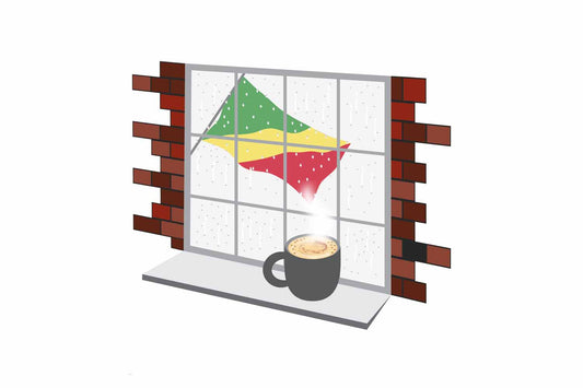 Congo Republic of the Coffee Rain Window Magnet