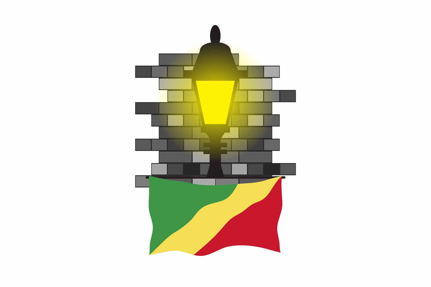 Congo Republic of the Street Lamp Bricks Sticker