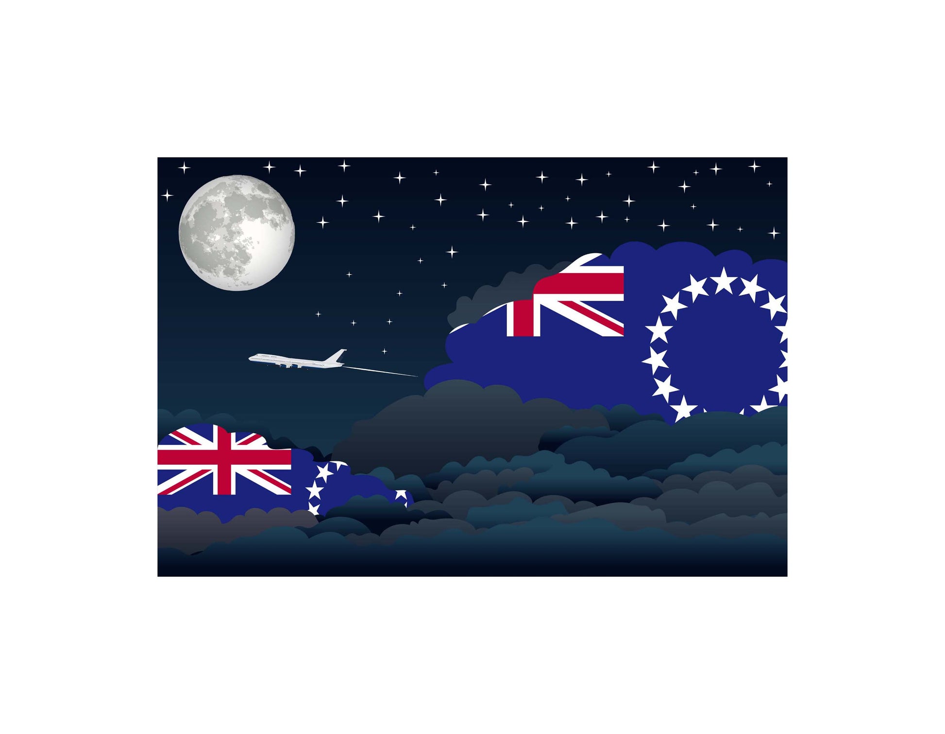 Cook Islands Night Clouds Canvas Print Framed