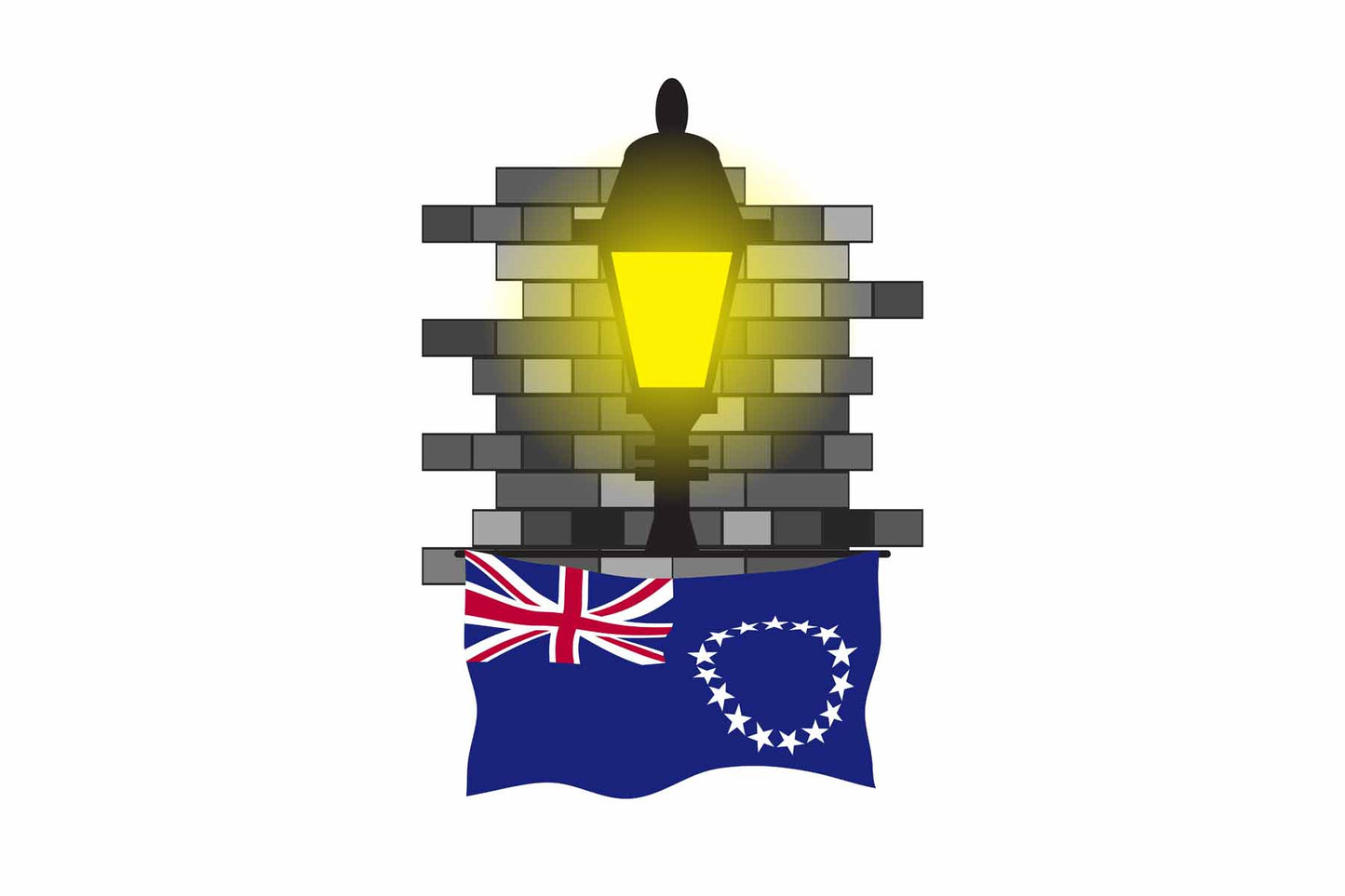 Cook Islands Street Lamp Bricks Sticker