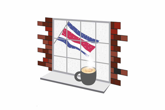 Costa Rica Coffee Rain Window Magnet