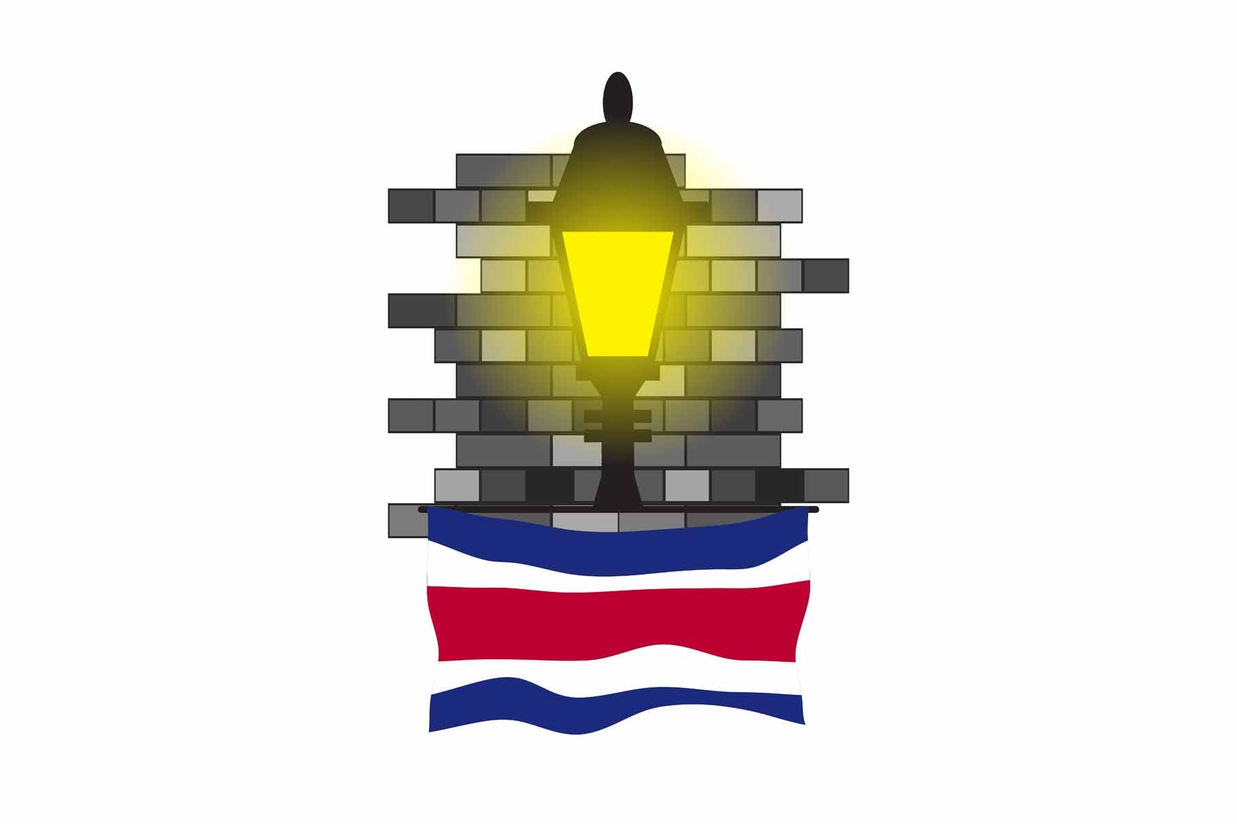 Costa Rica Street Lamp Bricks Sticker