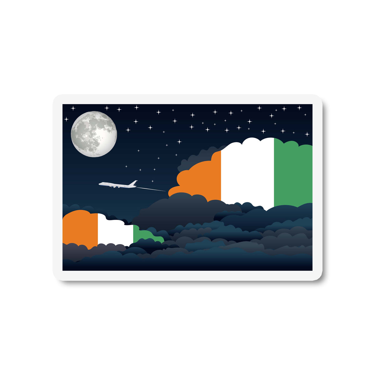 Cote DIvoire Night Clouds Magnet