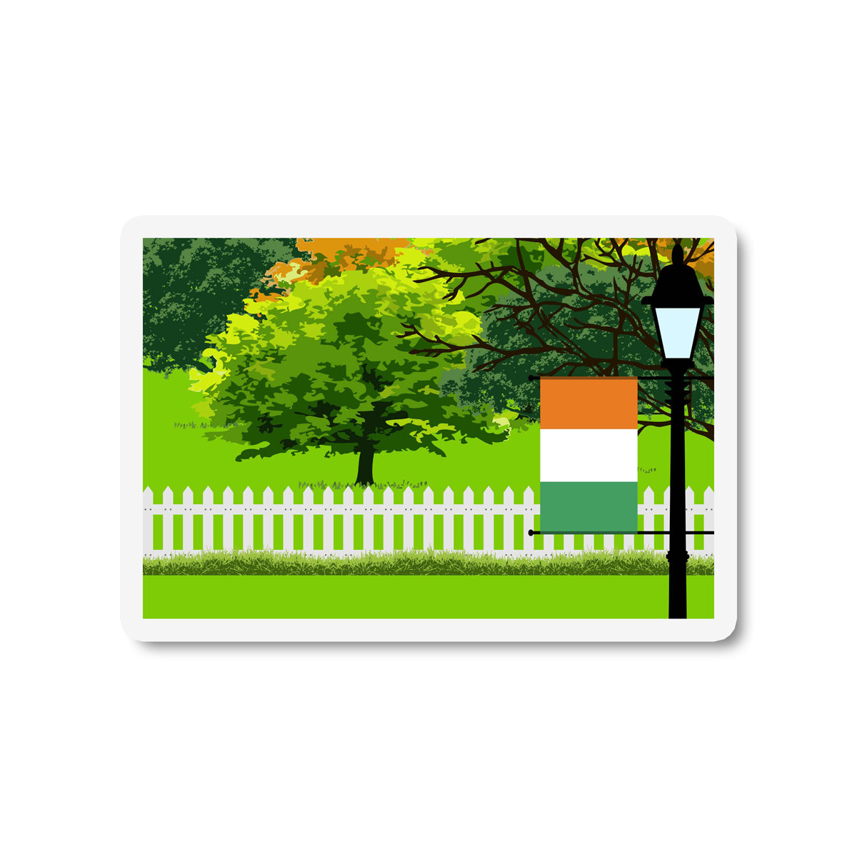 Cote DIvoire Trees and Street Lamp Sticker