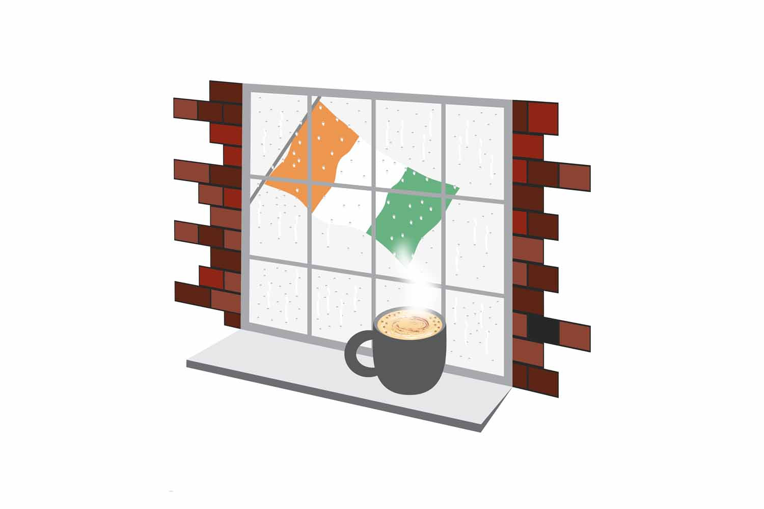 Cote DIvoire Coffee Rain Window Fridge Magnet