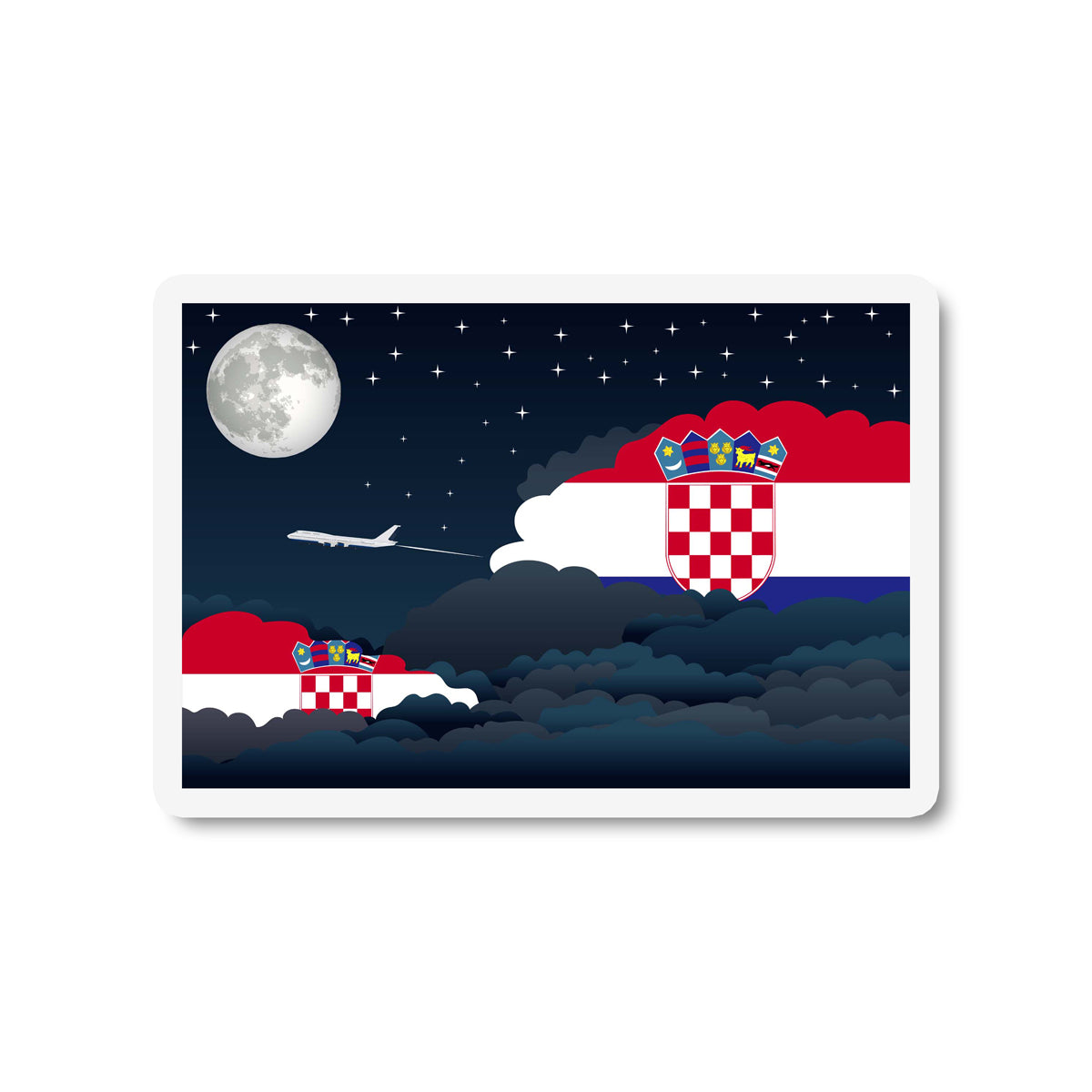 Croatia Night Clouds Fridge Magnet