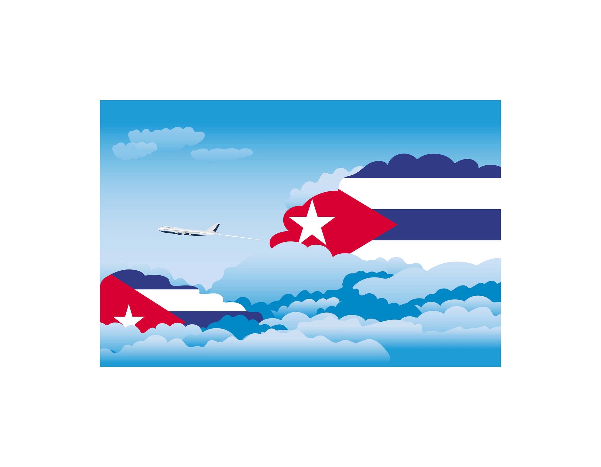 Cuba Day Clouds Canvas Print Framed
