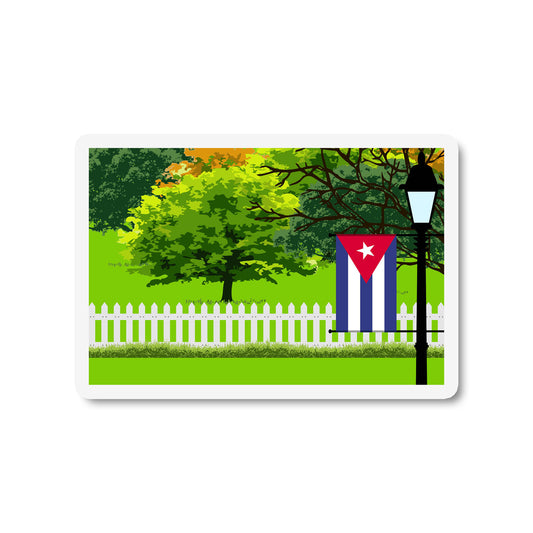 Cuba Trees and Street Lamp Sticker