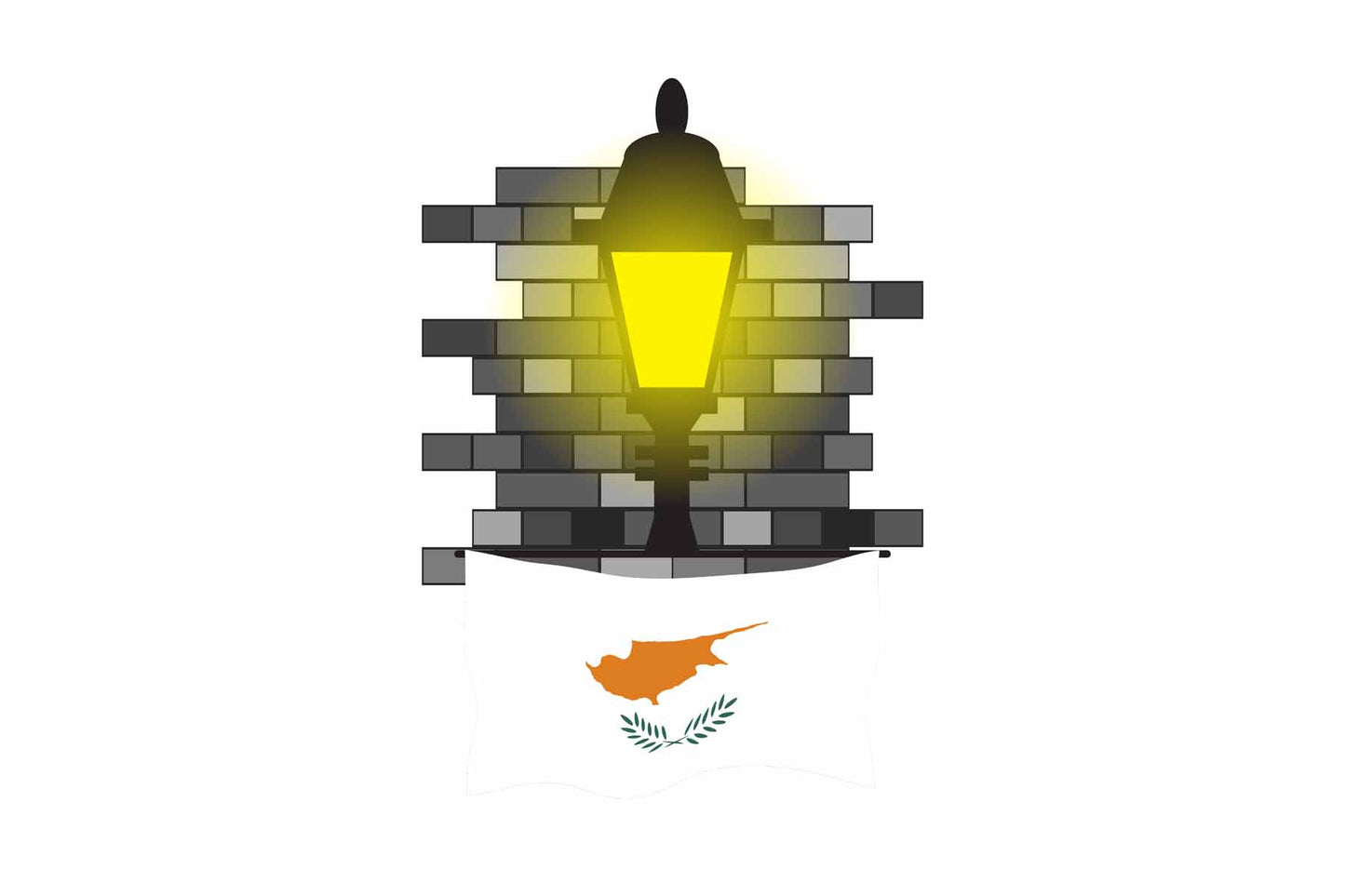 Cyprus Street Lamp Bricks Fridge Magnet