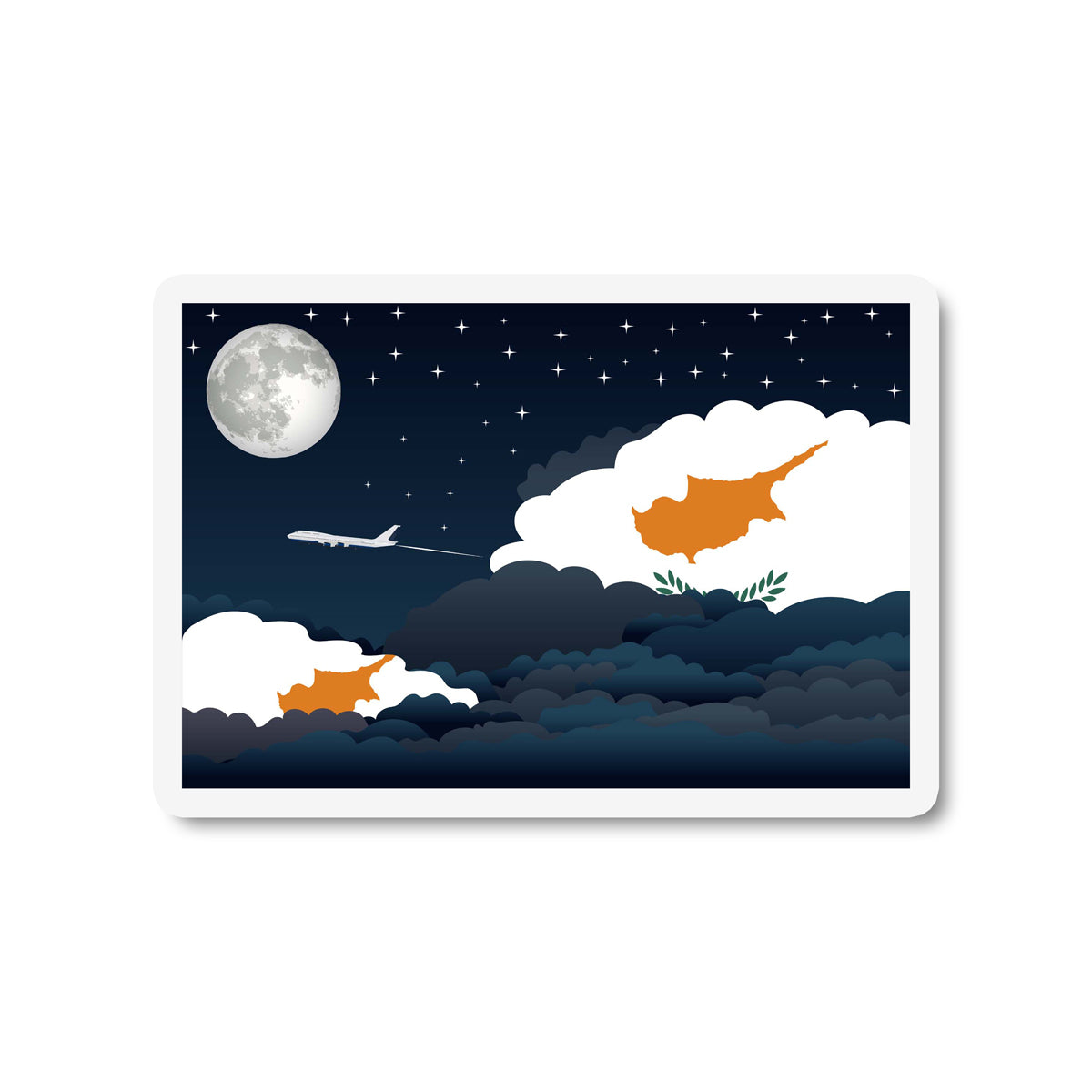 Cyprus Night Clouds Fridge Magnet