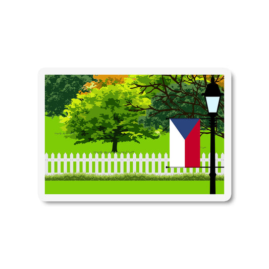 Czech Republic Trees Street Lamp Magnet