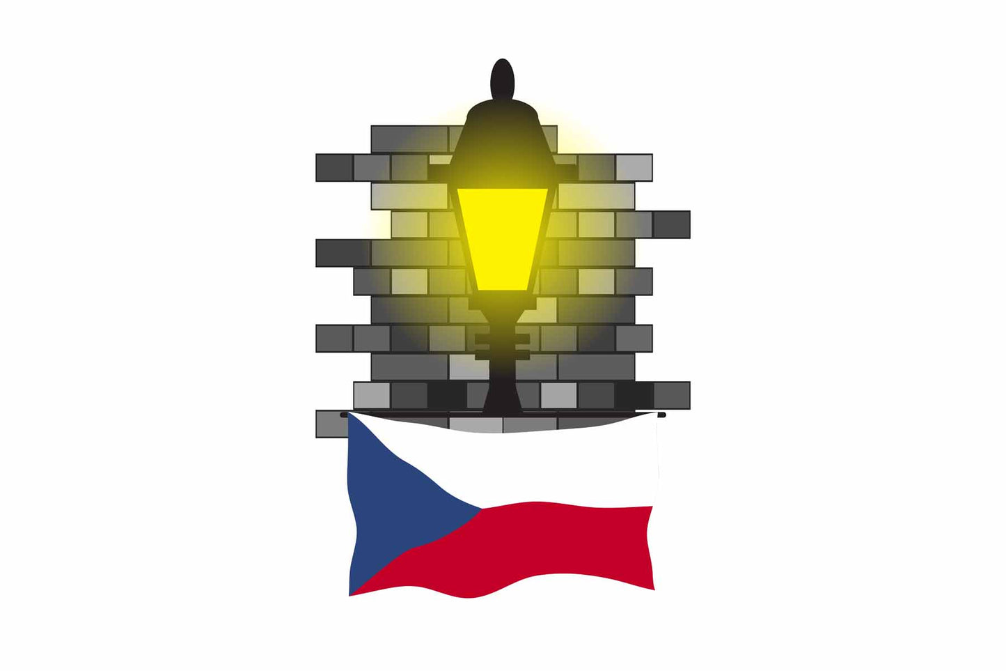 Czech Republic Street Lamp Bricks Sticker