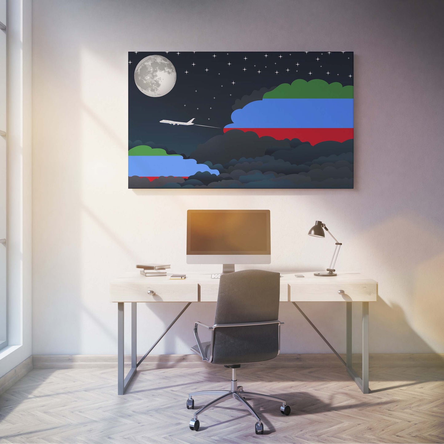 Dagestan Night Clouds Canvas Print Framed