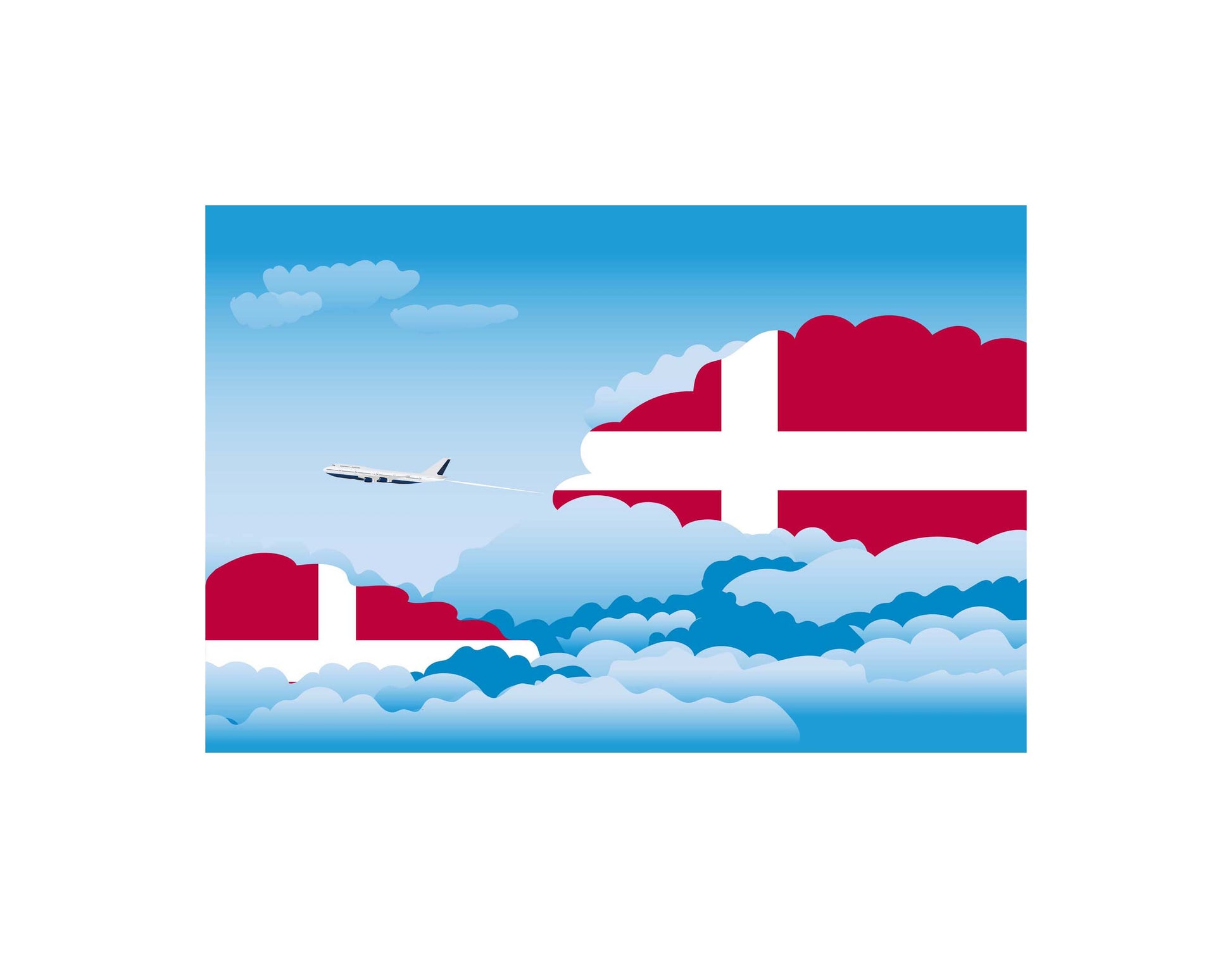 Denmark Day Clouds Canvas Print Framed