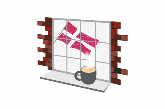 Denmark Coffee Rain Window Sticker