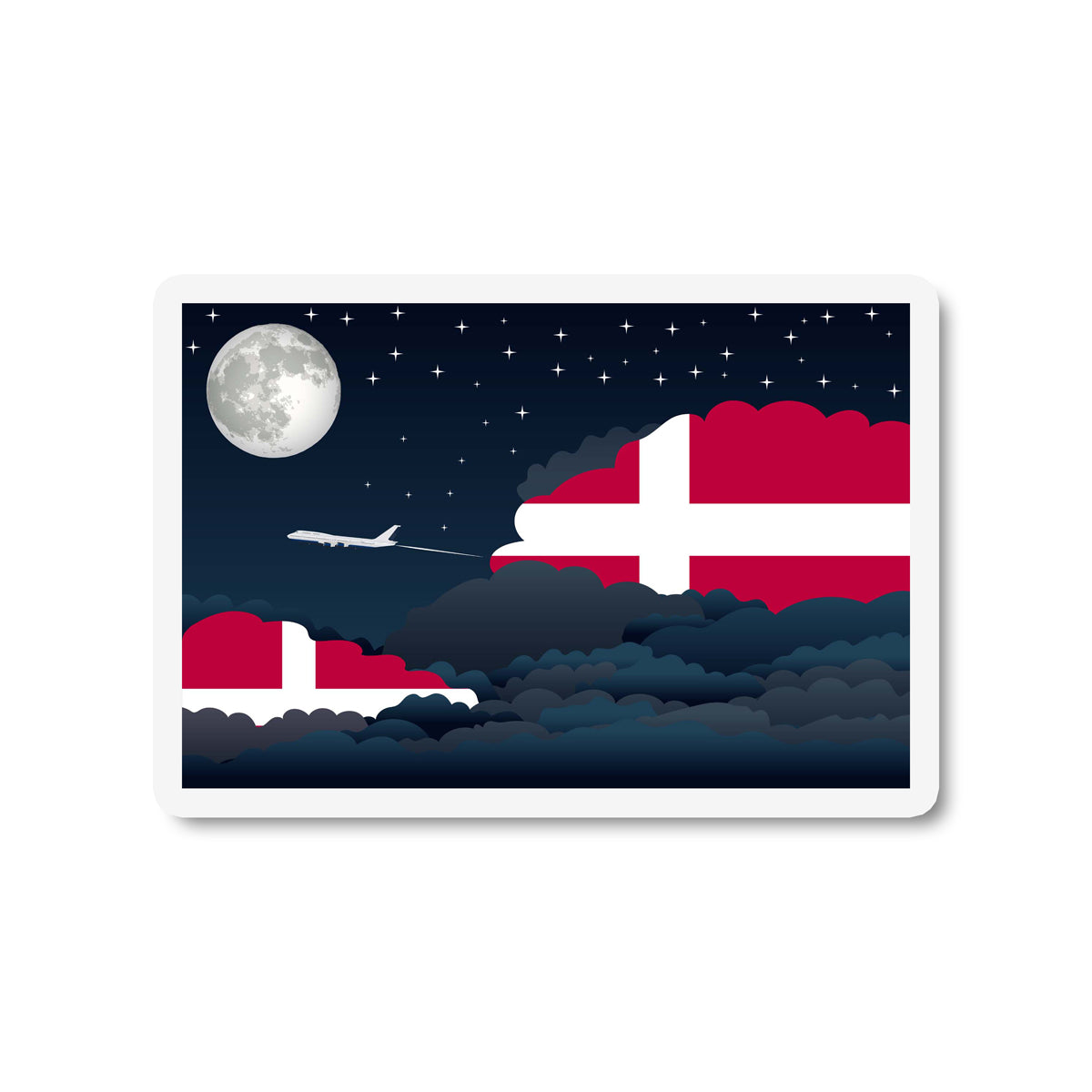 Denmark Night Clouds Fridge Magnet