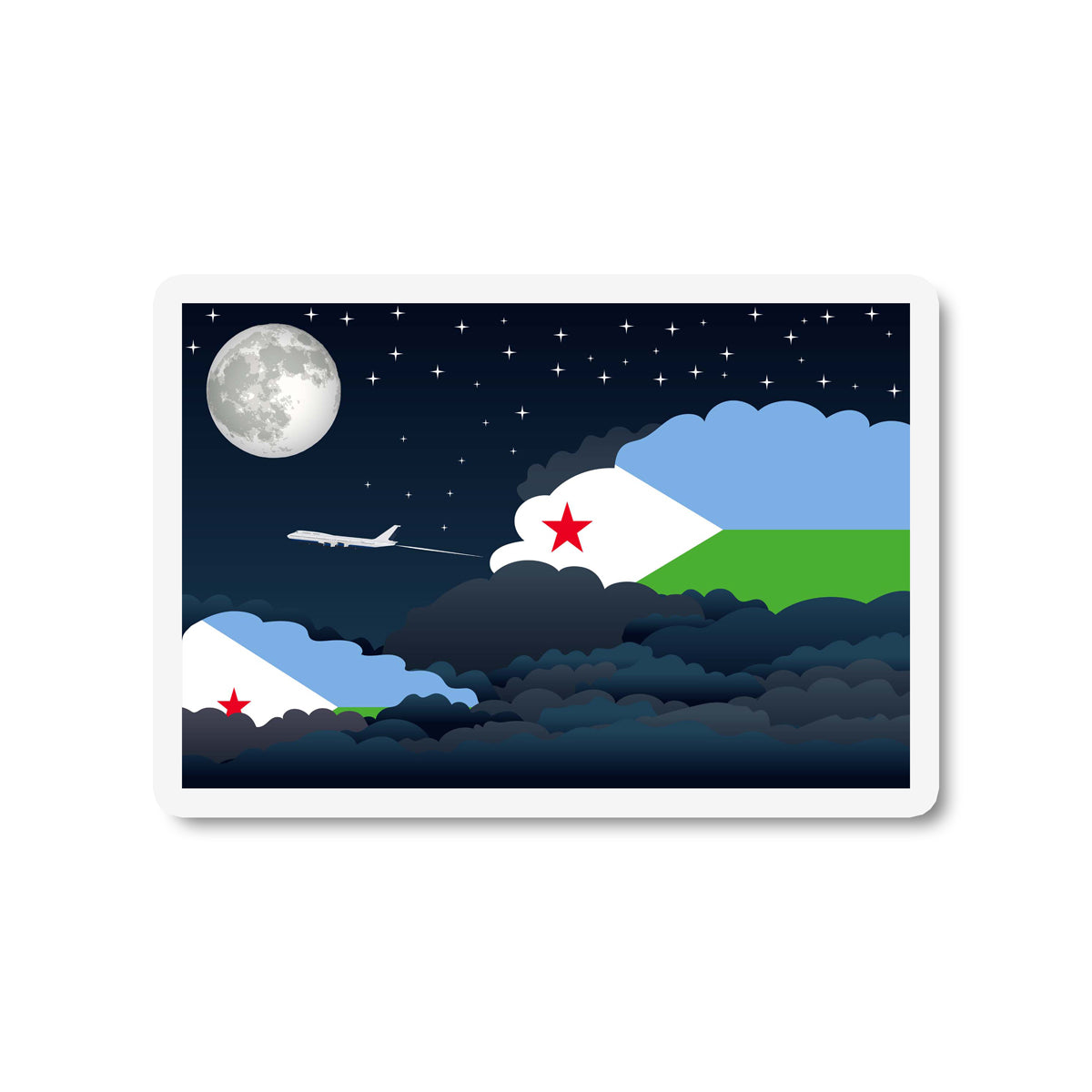 Djibouti Night Clouds Fridge Magnet