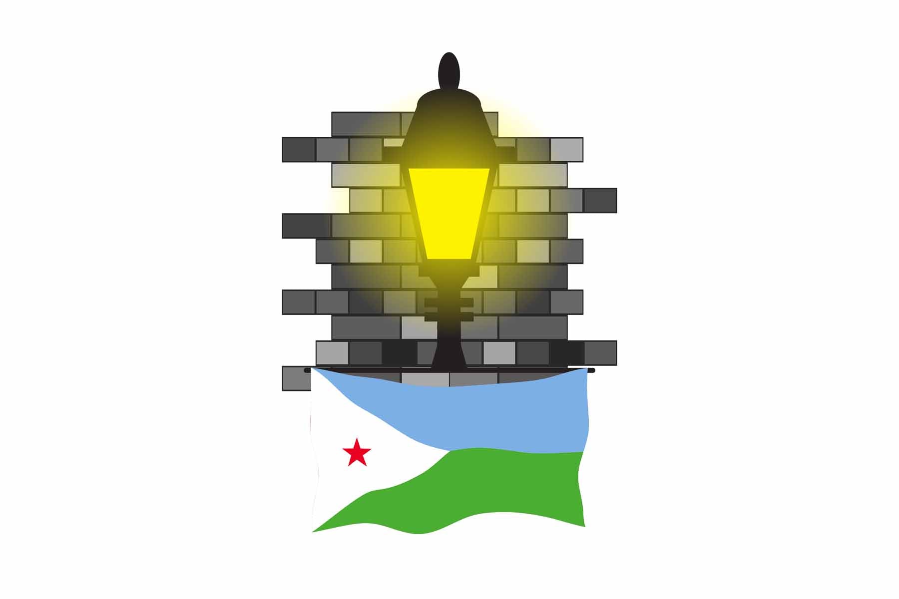 Djibouti Street Lamp Bricks Magnet