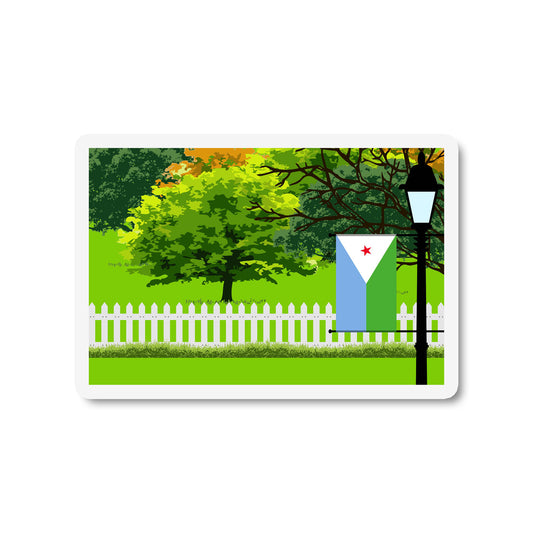 Djibouti Trees and Street Lamp Sticker