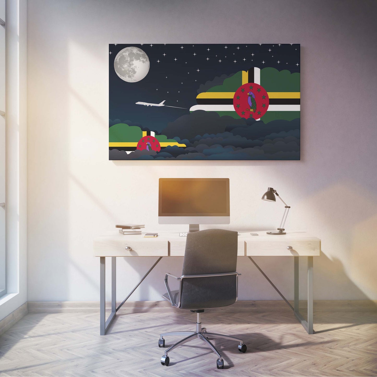 Dominica Night Clouds Canvas Print Framed