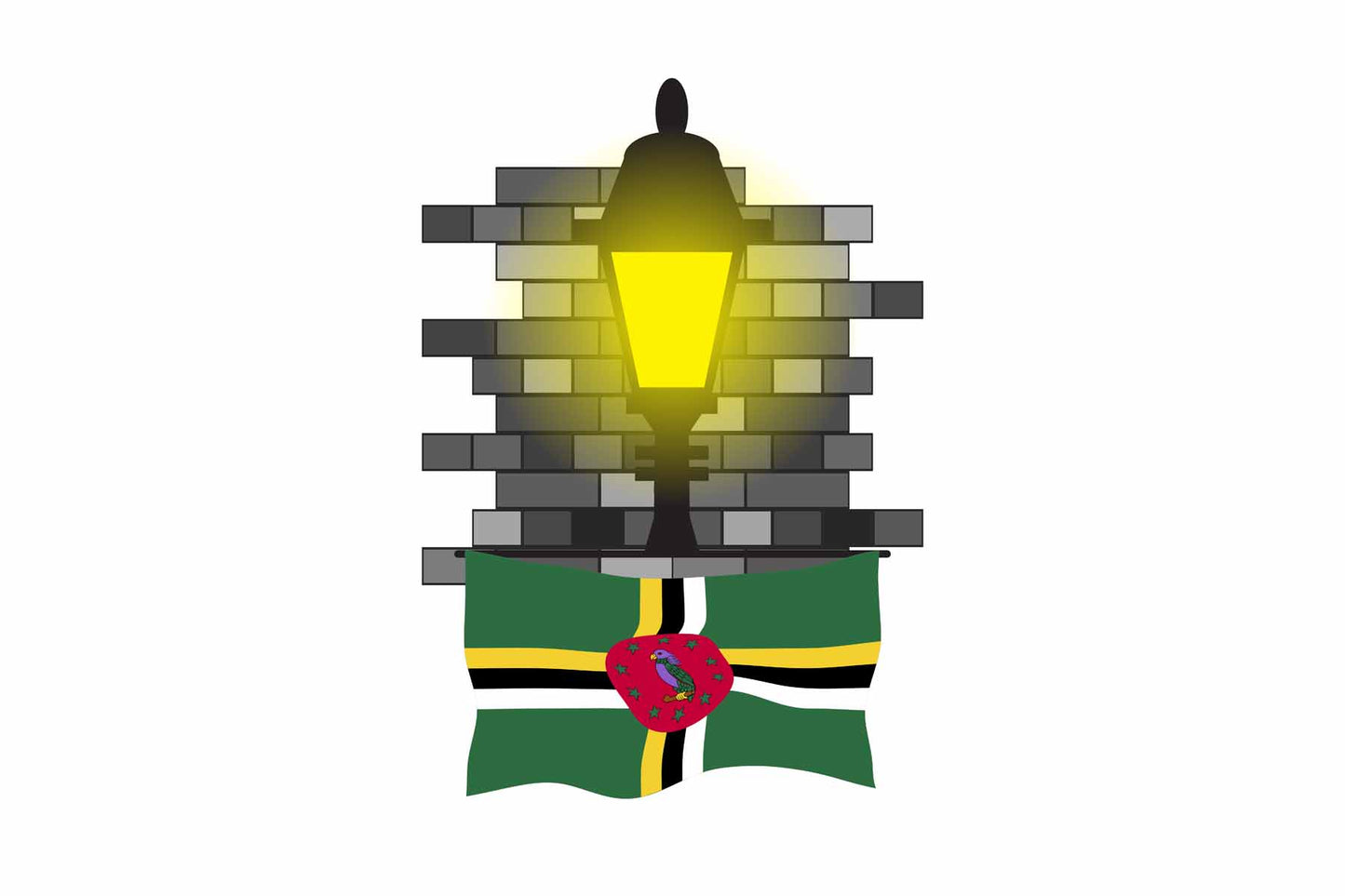 Dominica Street Lamp Bricks Magnet