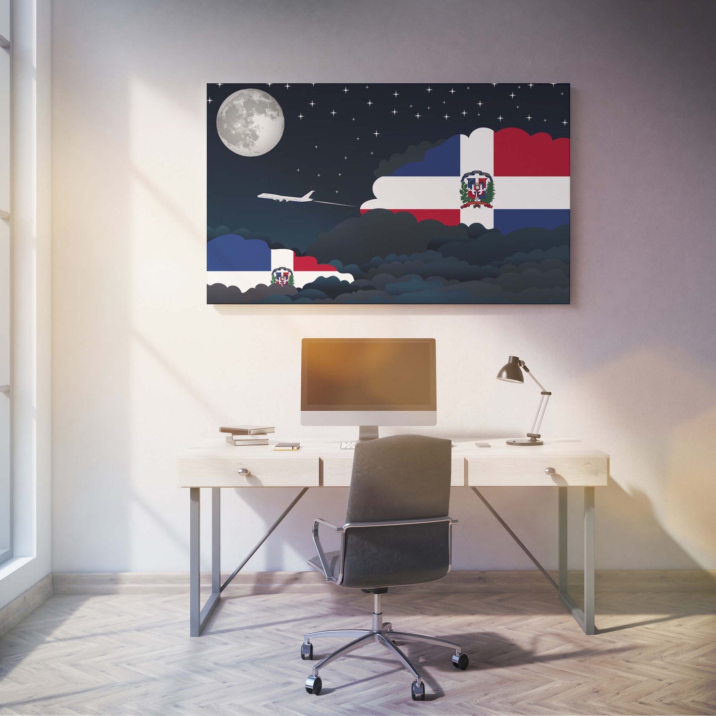 Dominican Republic Night Clouds Canvas Print Framed