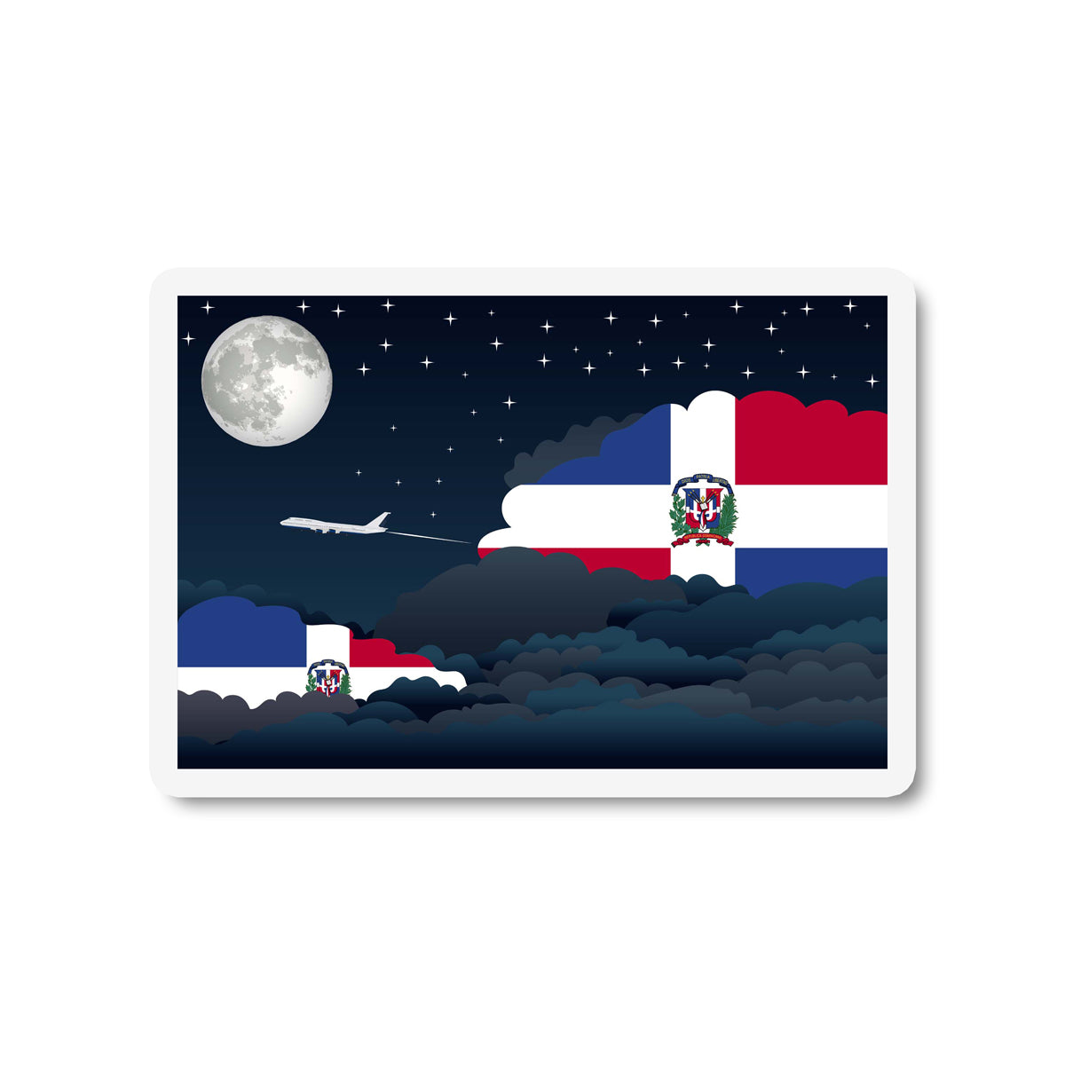 Dominican Republic Night Clouds Fridge Magnet