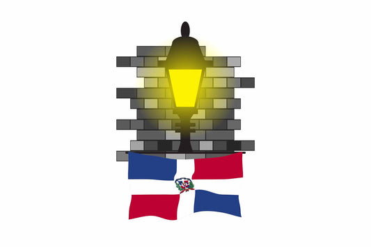 Dominican Republic Street Lamp Bricks Sticker