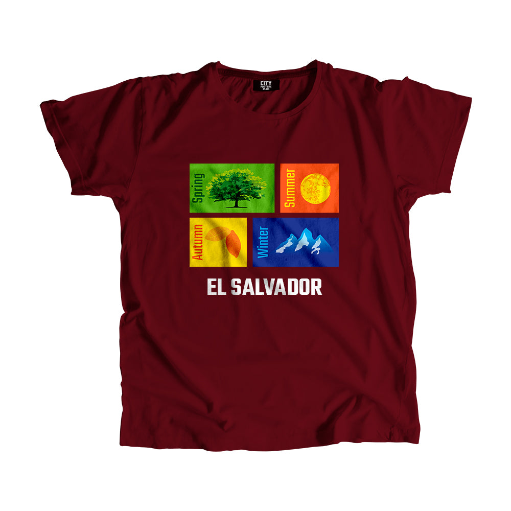 EL SALVADOR Seasons Men Unisex T-Shirt (Maroon)